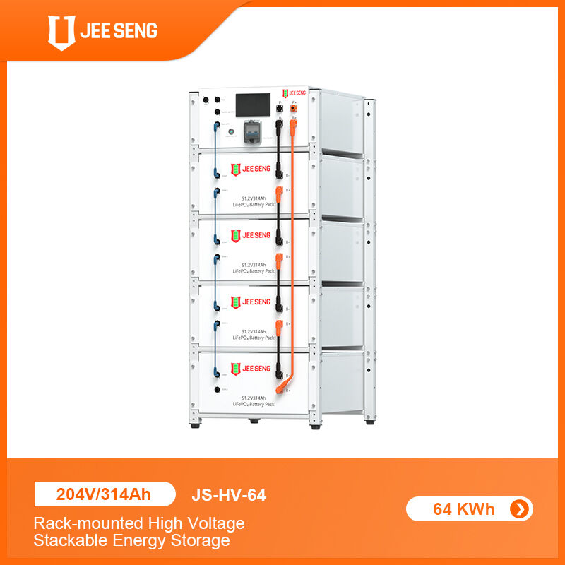 Batteria al litio impilabile ad alta tensione montata su rack per solare