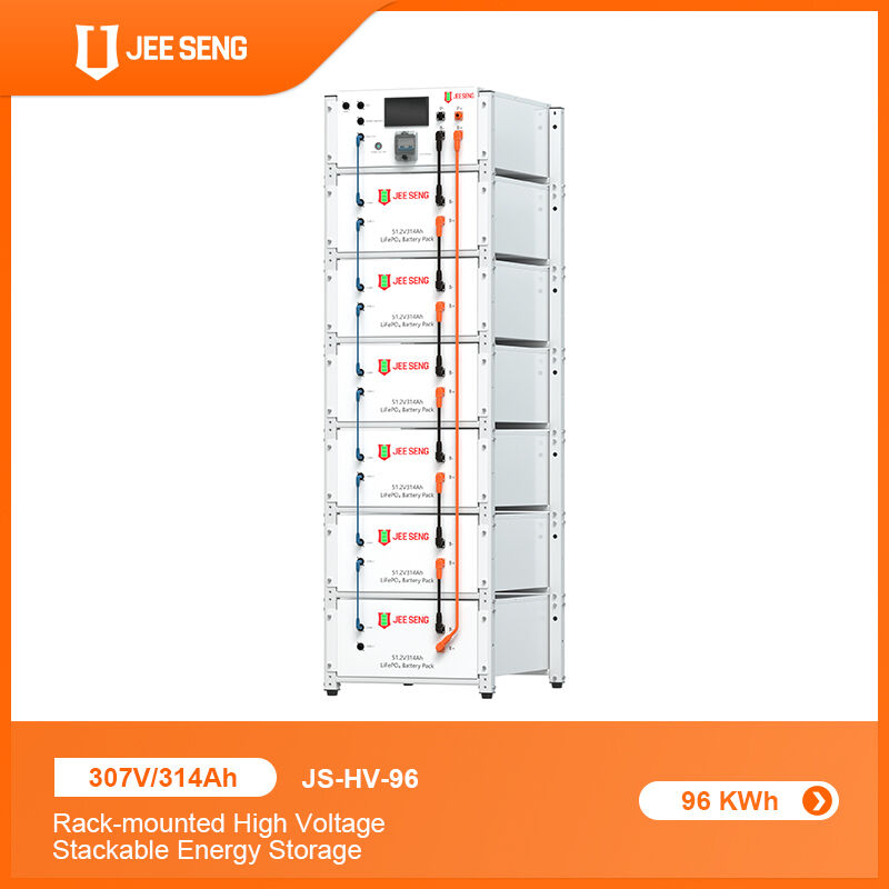 Batteria al litio impilabile ad alta tensione montata su rack per solare